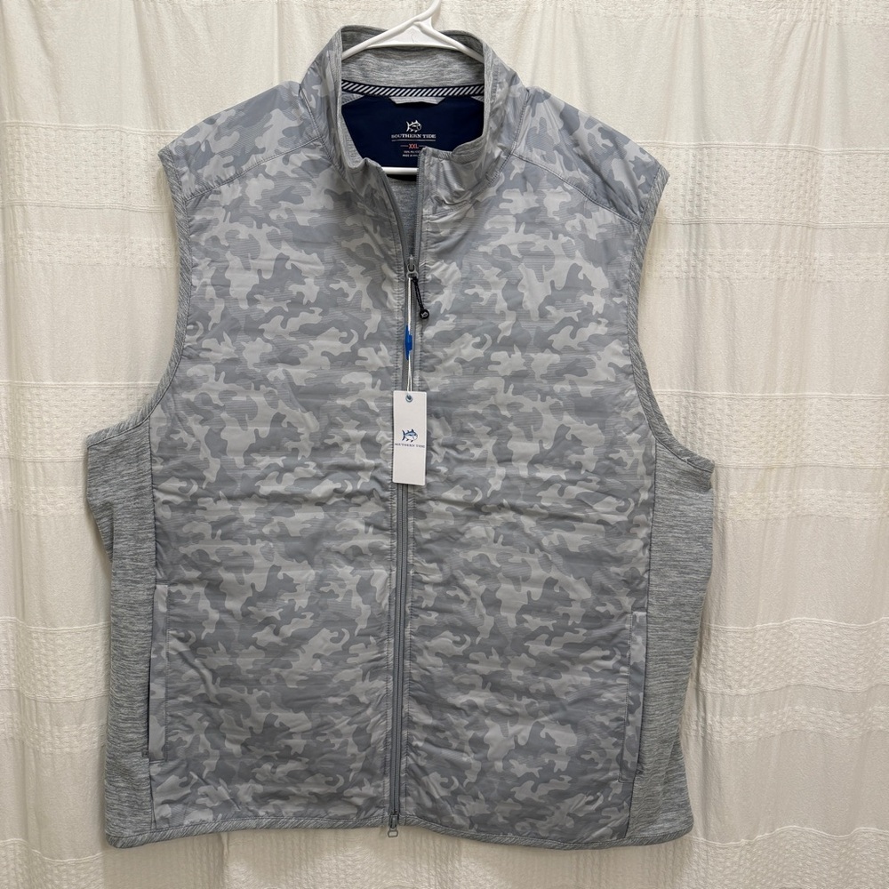 NWT Southern Tide Abercorn Camo Print Performance Vest Men’s XXL Gray $138